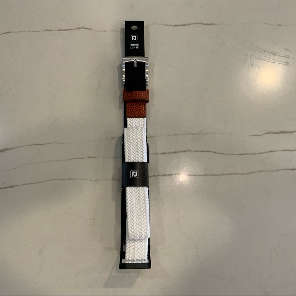 FOOTJOY White Braided Belt